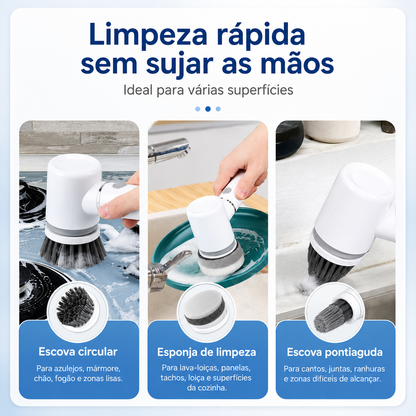 Escova Elétrica de Limpeza Multifuncional