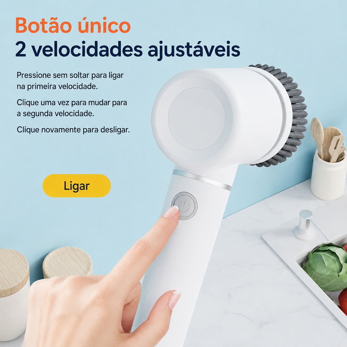 Escova Elétrica de Limpeza Multifuncional