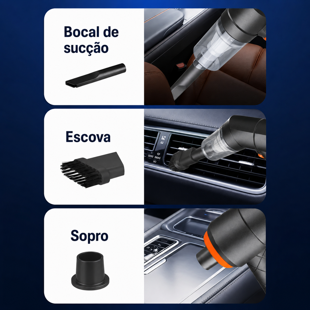 Aspirador Portátil Sem Fios para Carro