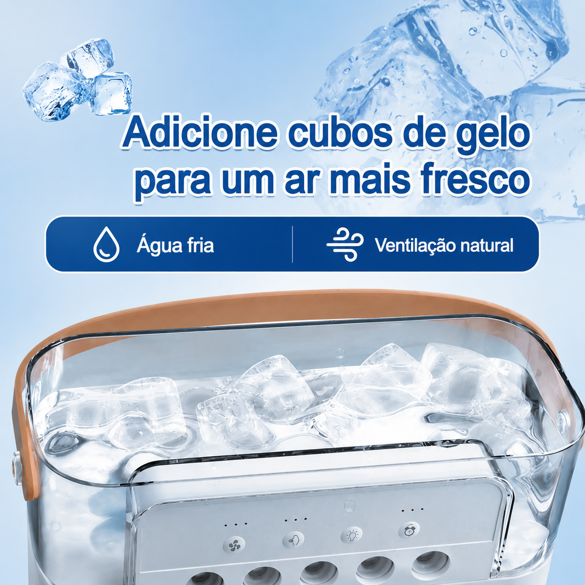 Ventoinha Portátil 3 em 1 com Humidificador e Luz LED