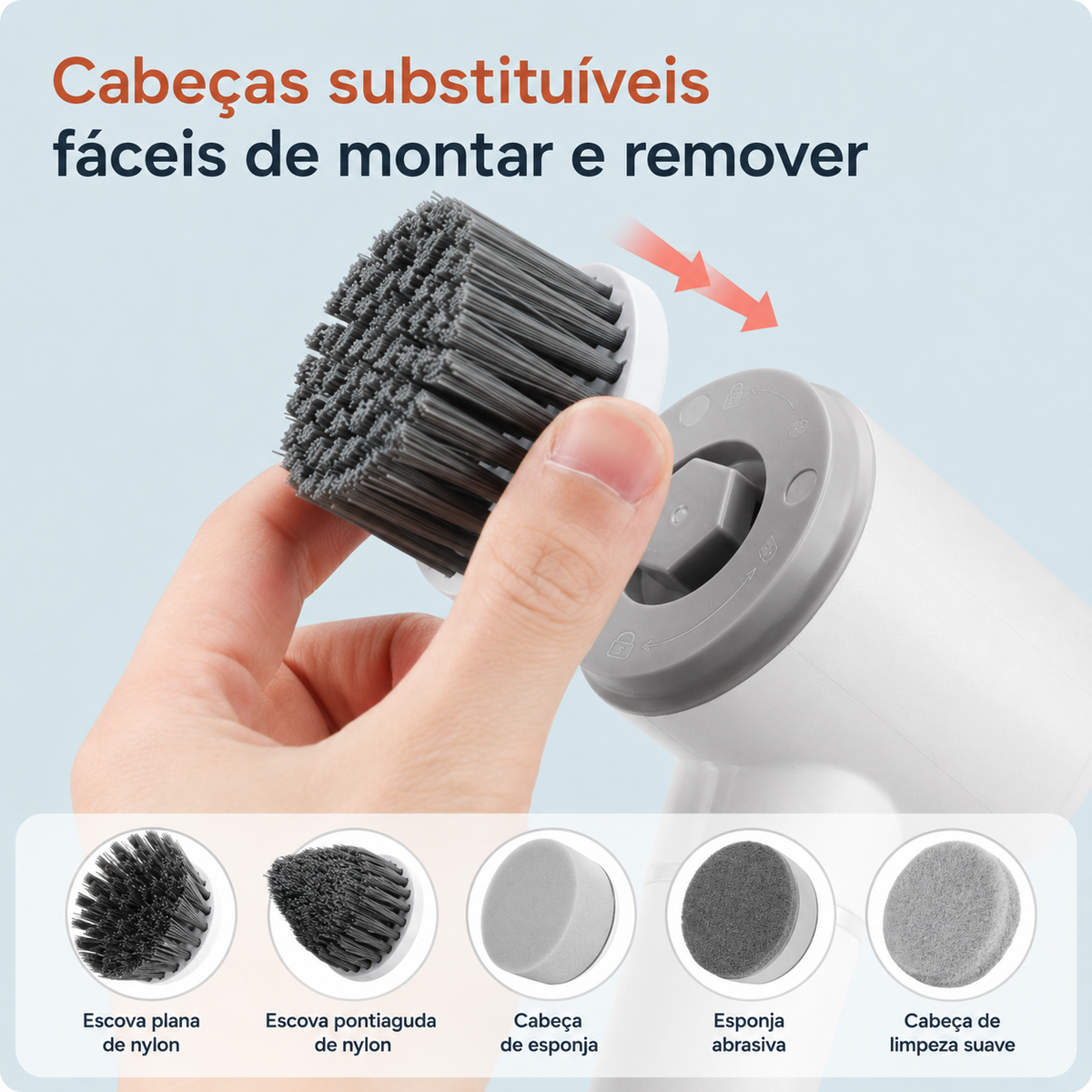 Escova Elétrica de Limpeza Multifuncional